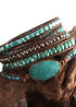 Boho Bracelet, RH 5 Layers Leather Wrap Bracelet, Natural Stones, Green, Rose, Purple